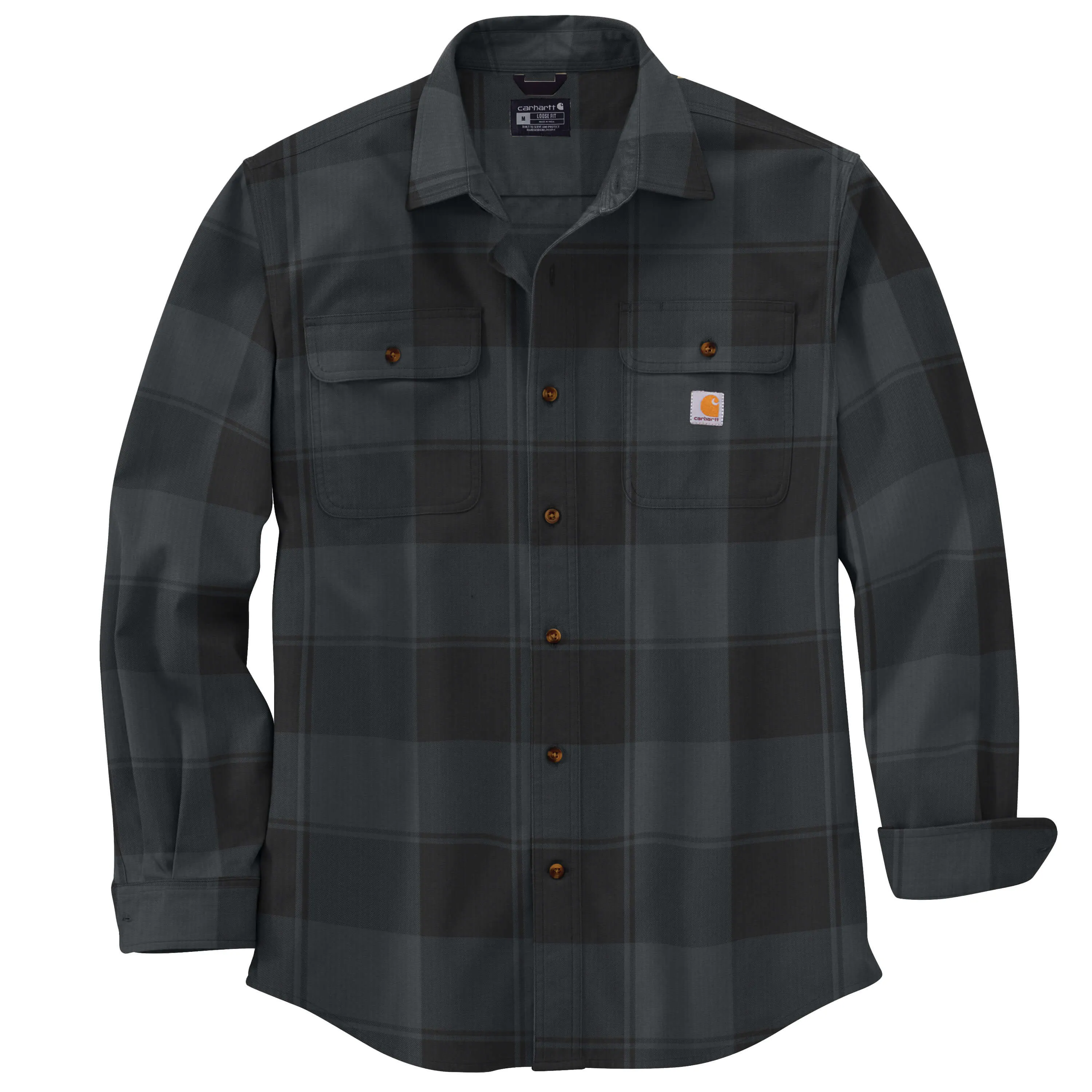 106356 - Carhartt Men's Loose Fit Heavyweight Flannel Long-Sleeve Plaid Shirt