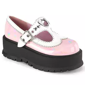 2 Inch Platform SLACKER-23 Baby Pink White