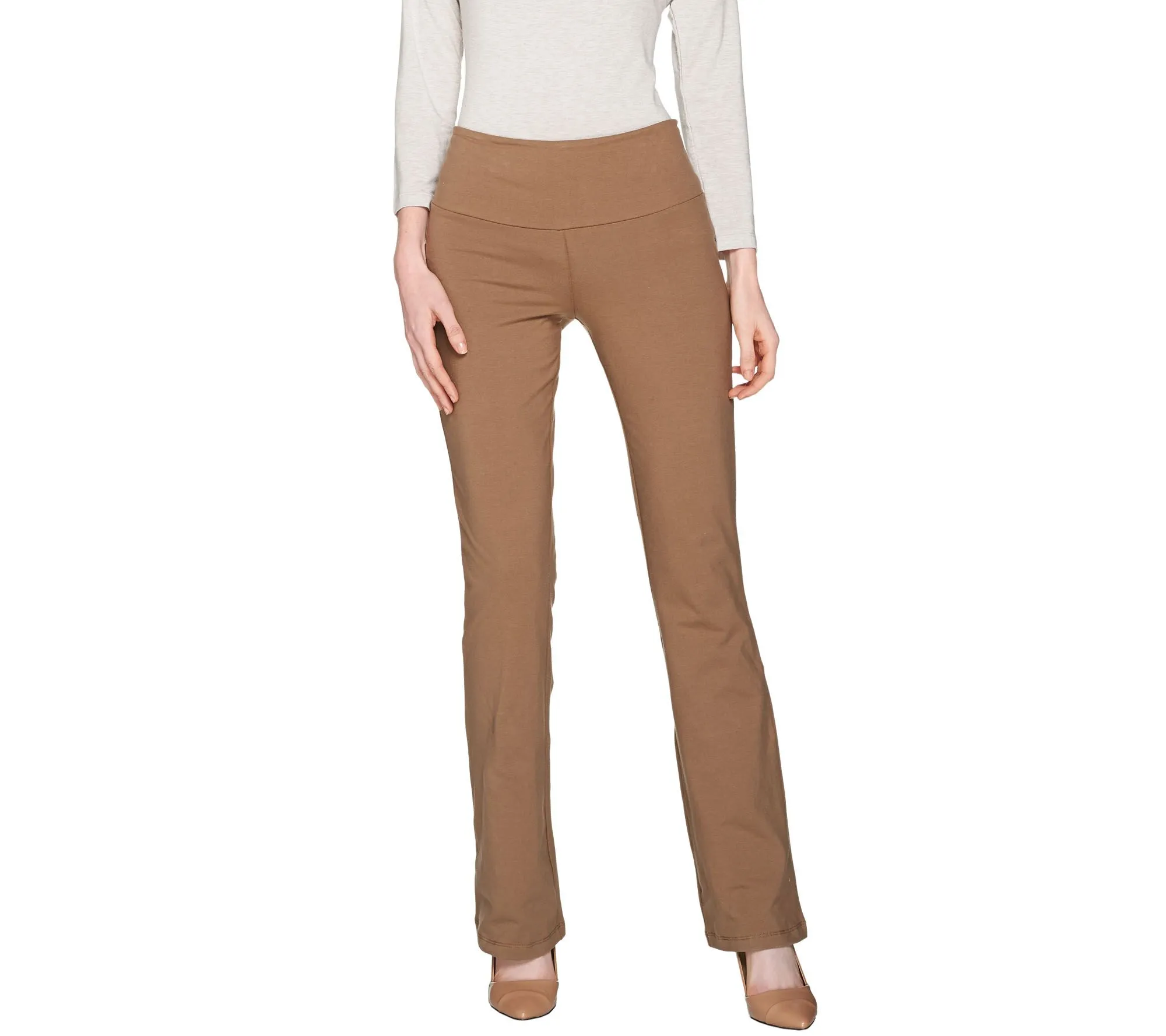 "As Is" Women with Control Petite Tummy Control Low Bell Knit Pants