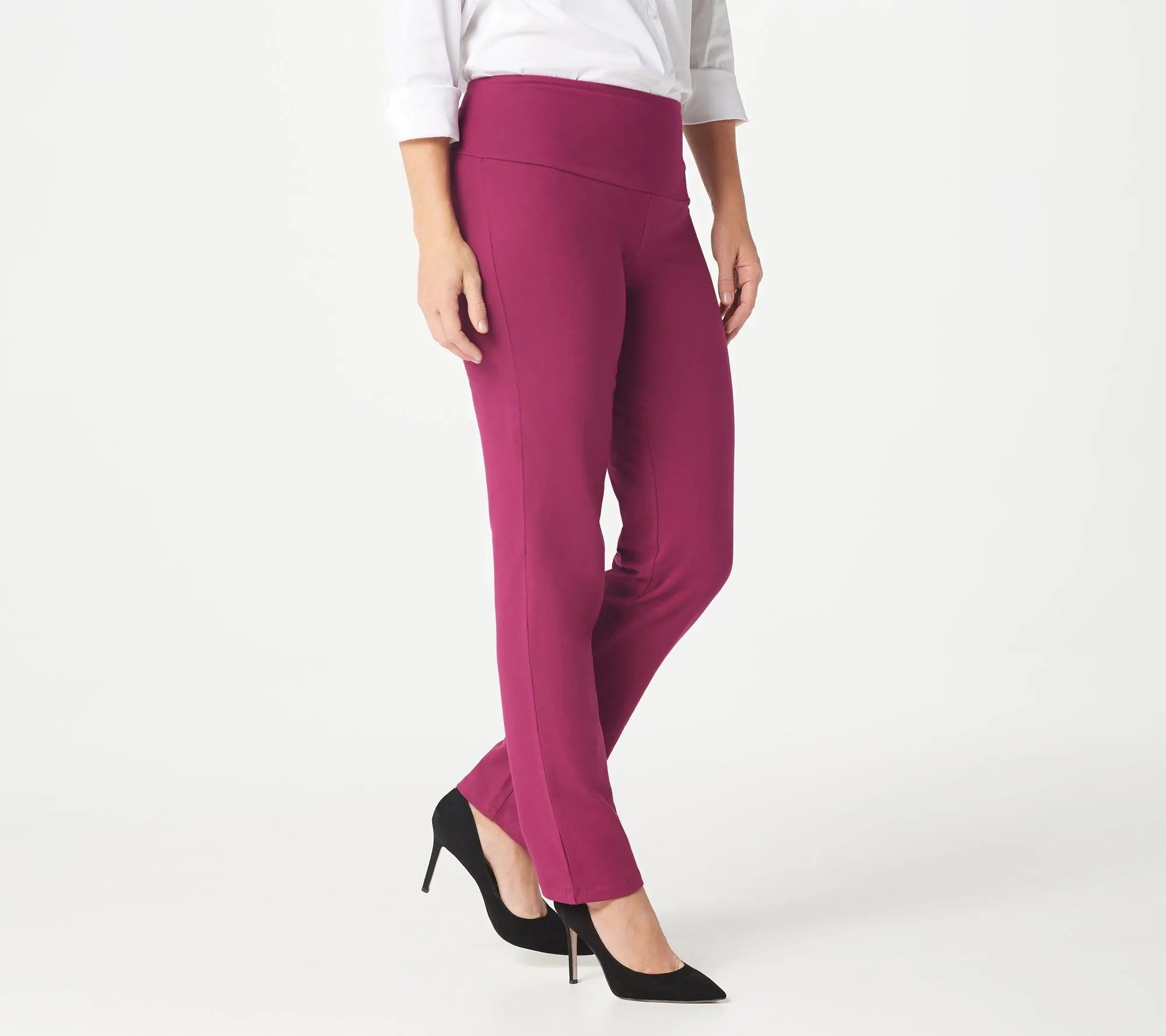 "As Is" Women with Control Petite Tummy Control Slim Leg Pants