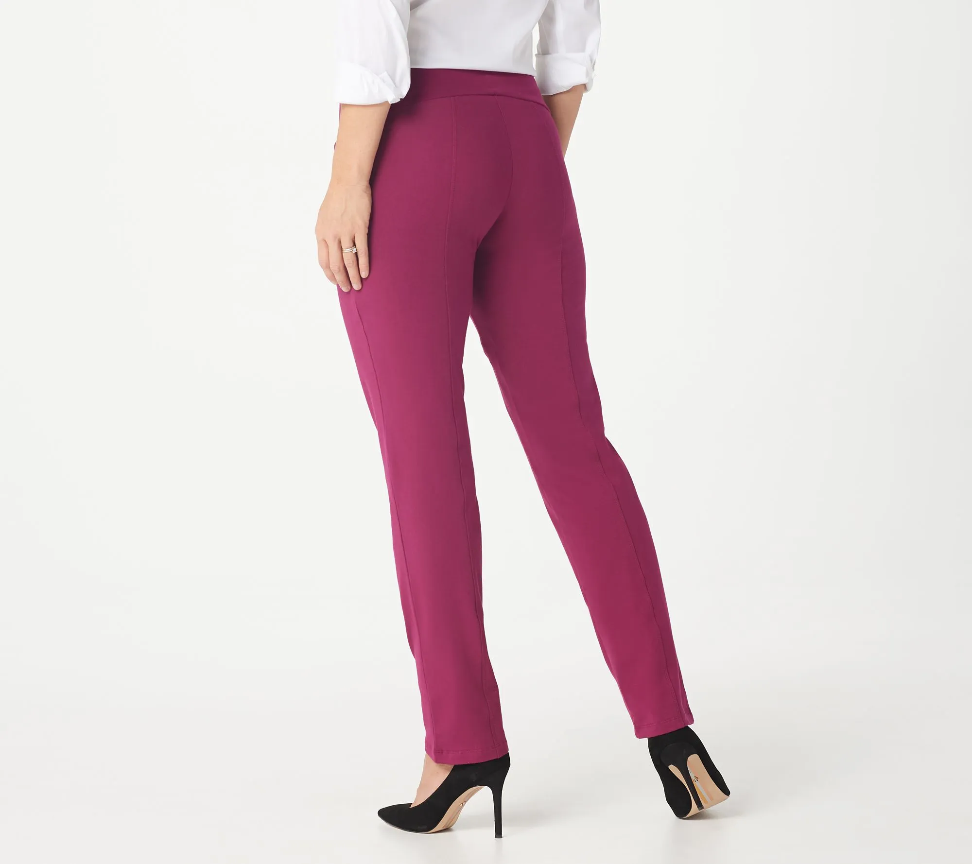 "As Is" Women with Control Petite Tummy Control Slim Leg Pants