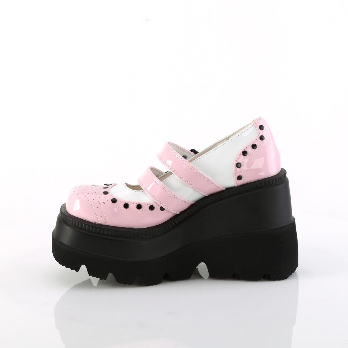 4 Inch Platform SHAKER-27 Baby Pink White Patent