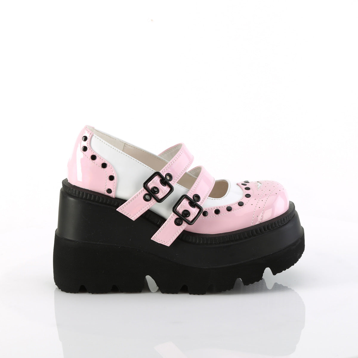 4 Inch Platform SHAKER-27 Baby Pink White Patent