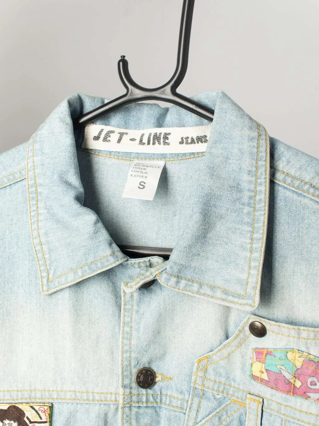 80s vintage cropped denim jacket by Jet line jeans – Small