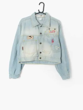 80s vintage cropped denim jacket by Jet line jeans – Small