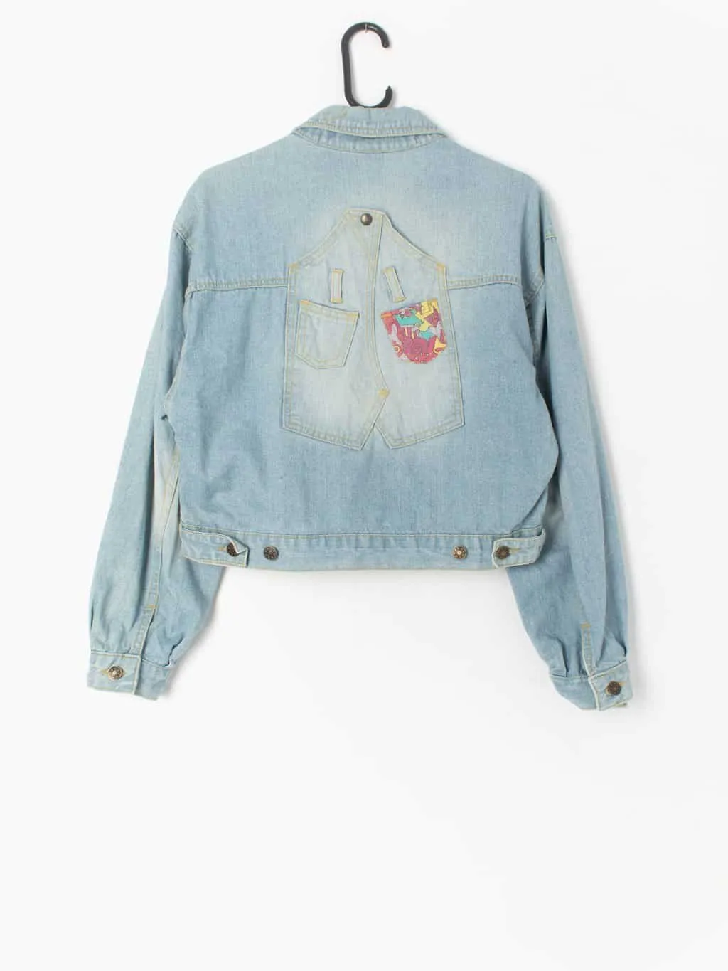 80s vintage cropped denim jacket by Jet line jeans – Small