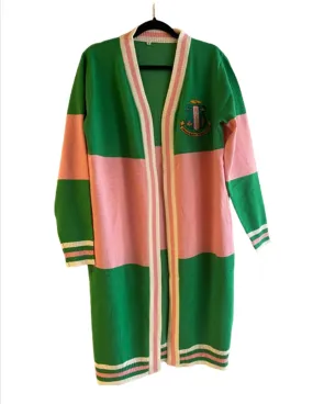 AKA Duster Cardigan -  Pink & Green