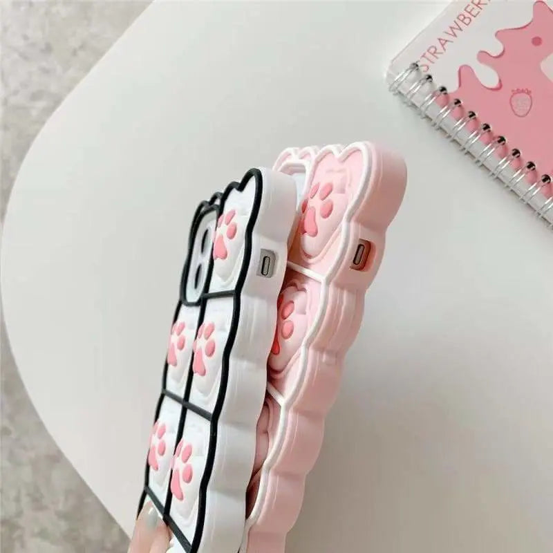 Black/White/Pink Soft Squishy Cat Paws Cute Phone Case MK16495