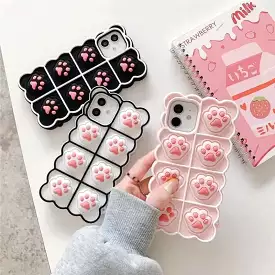 Black/White/Pink Soft Squishy Cat Paws Cute Phone Case MK16495