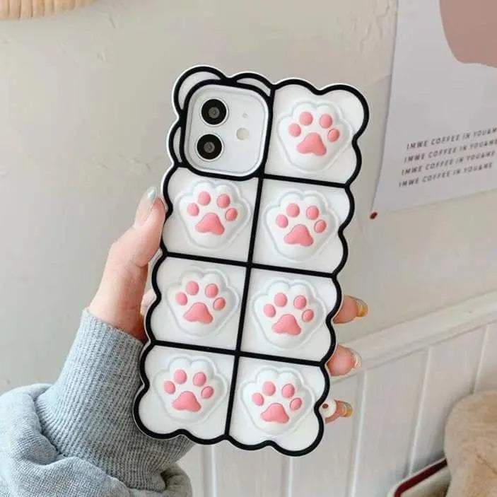 Black/White/Pink Soft Squishy Cat Paws Cute Phone Case MK16495