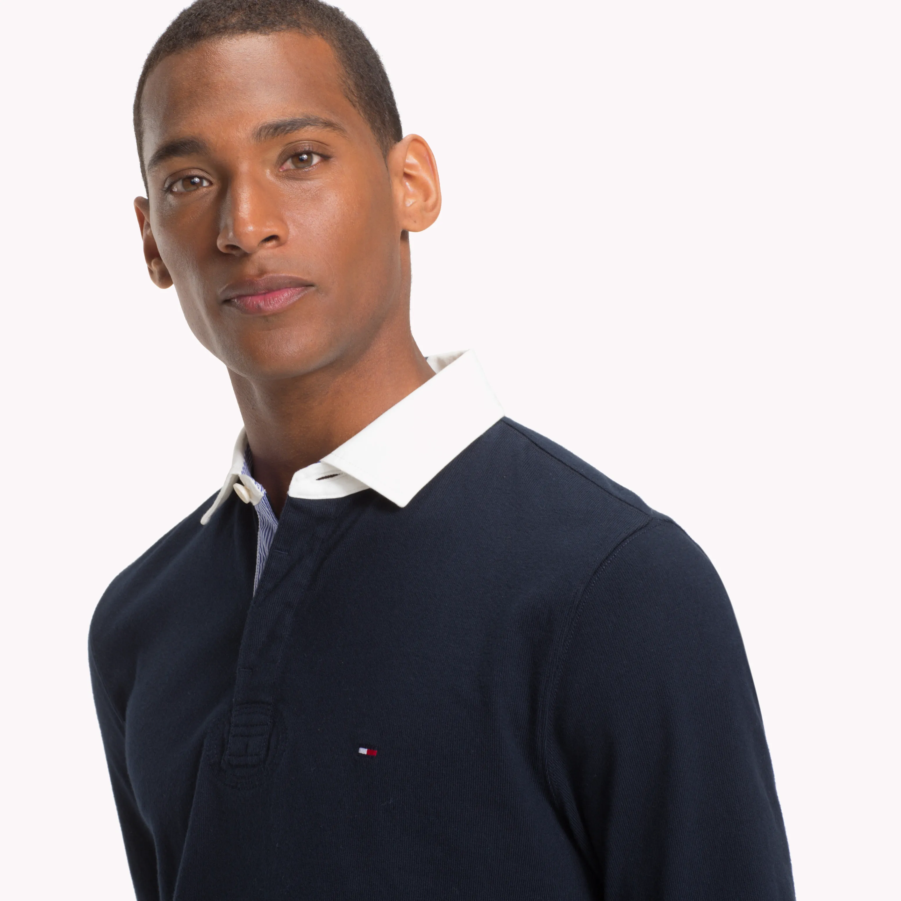 Blue Contrast Collar Rugby Top | Sweatshirts & Hoodies | Tommy Hilfiger