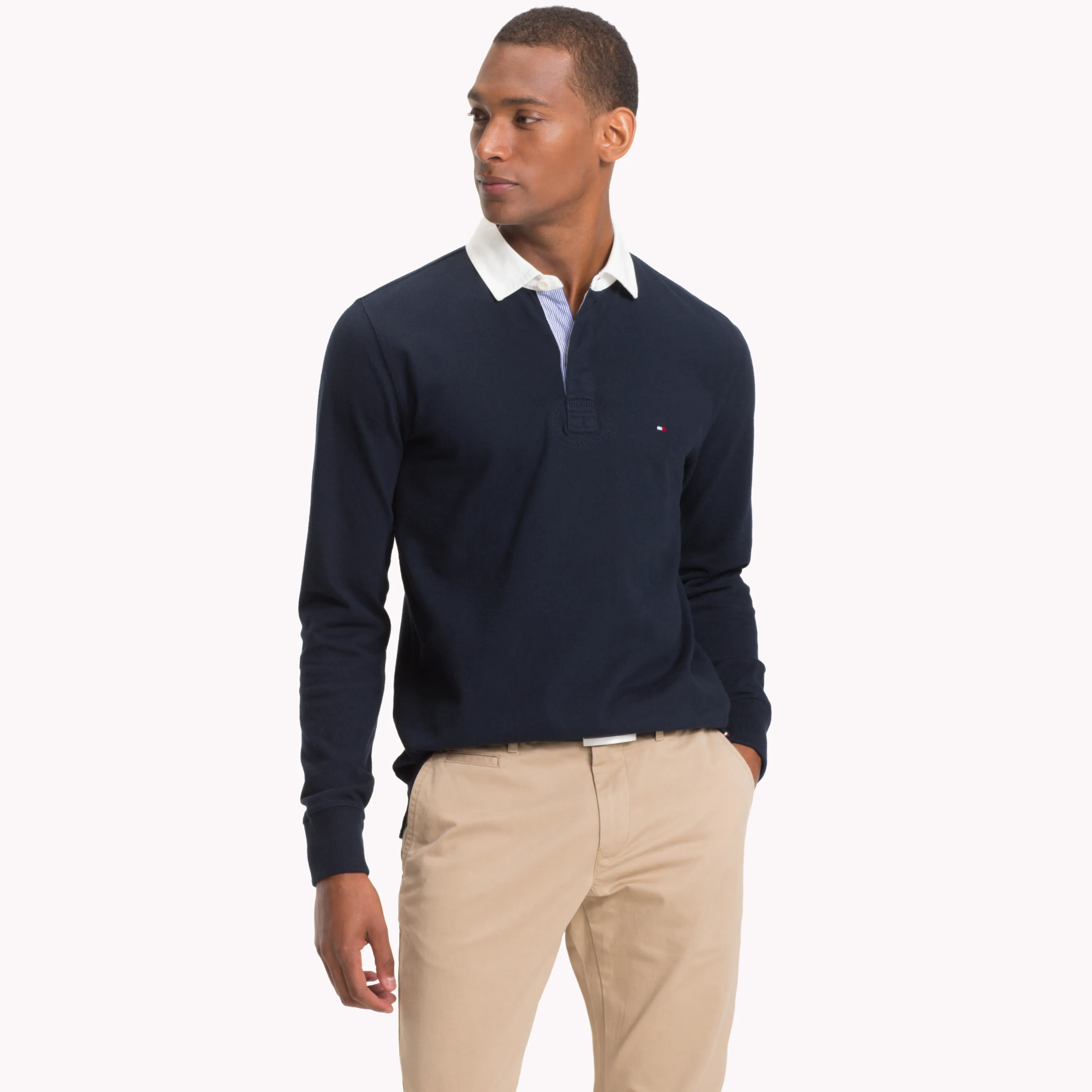 Blue Contrast Collar Rugby Top | Sweatshirts & Hoodies | Tommy Hilfiger