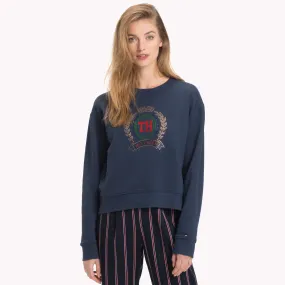 Blue Rhinestone Crest Sweatshirt | Sweatshirts & Hoodies | Tommy Hilfiger