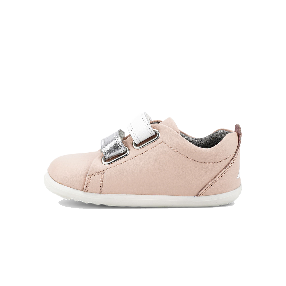 Bobux Step Up Grass Court Switch Seashell (Silver Metallic + White)