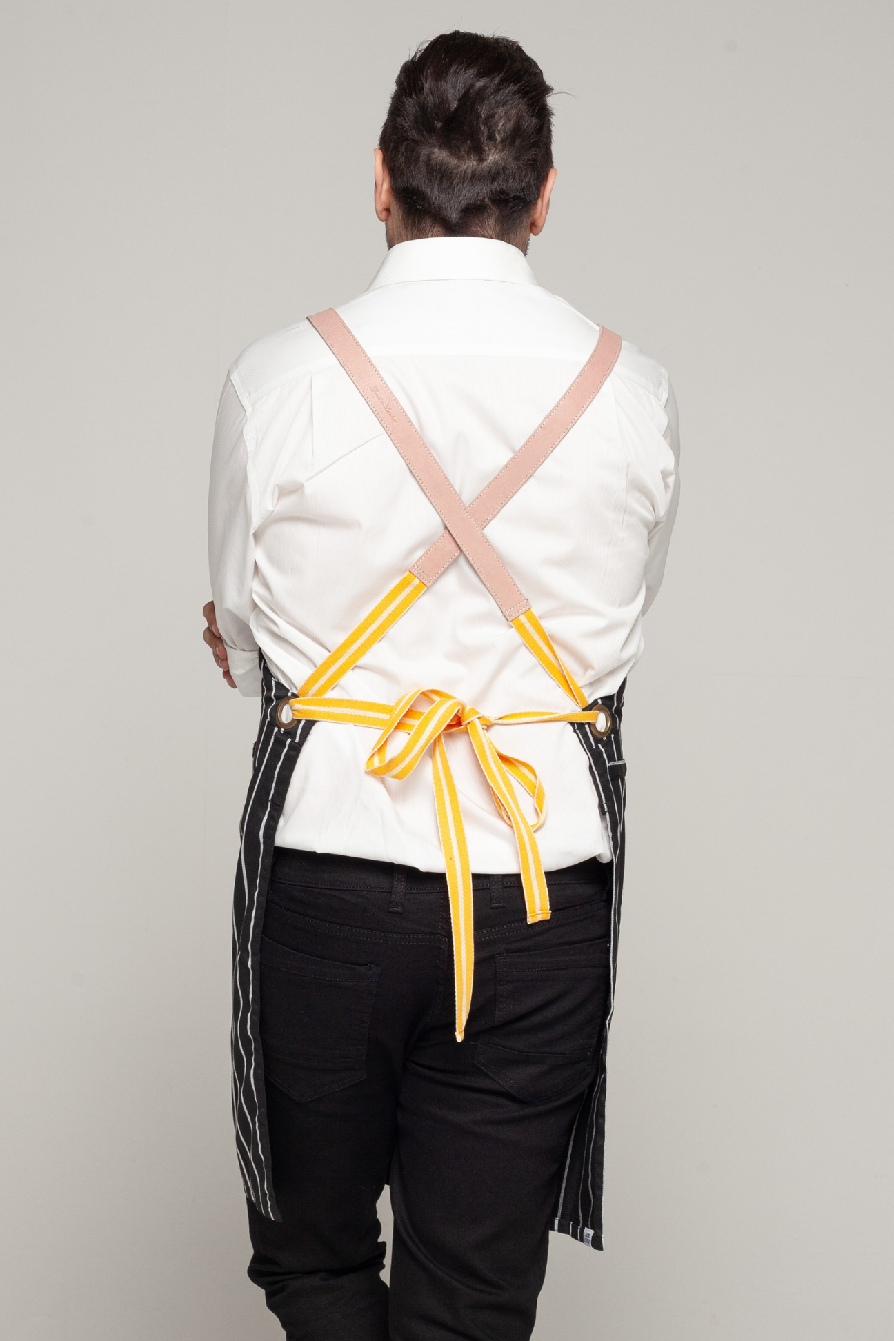 Bondi Black White Stripes/ Pink leather with yellow dual tone