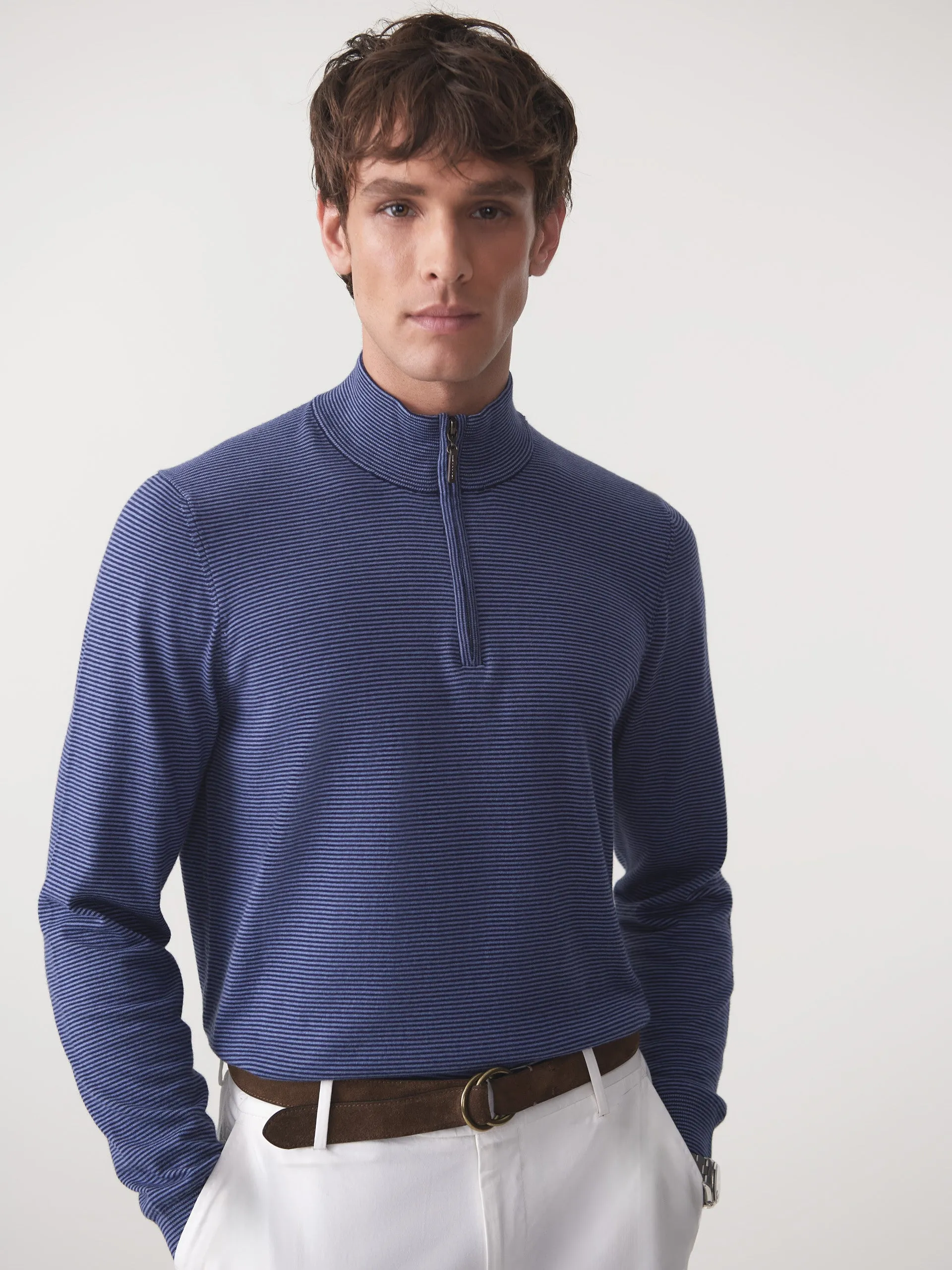 Brookhaven 1/4 Zip Sweater in Stripe