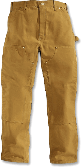 Brown Duck Heavy Duty Double Front Carpenter Dungaree Jeans by ROUND HOUSE #2202