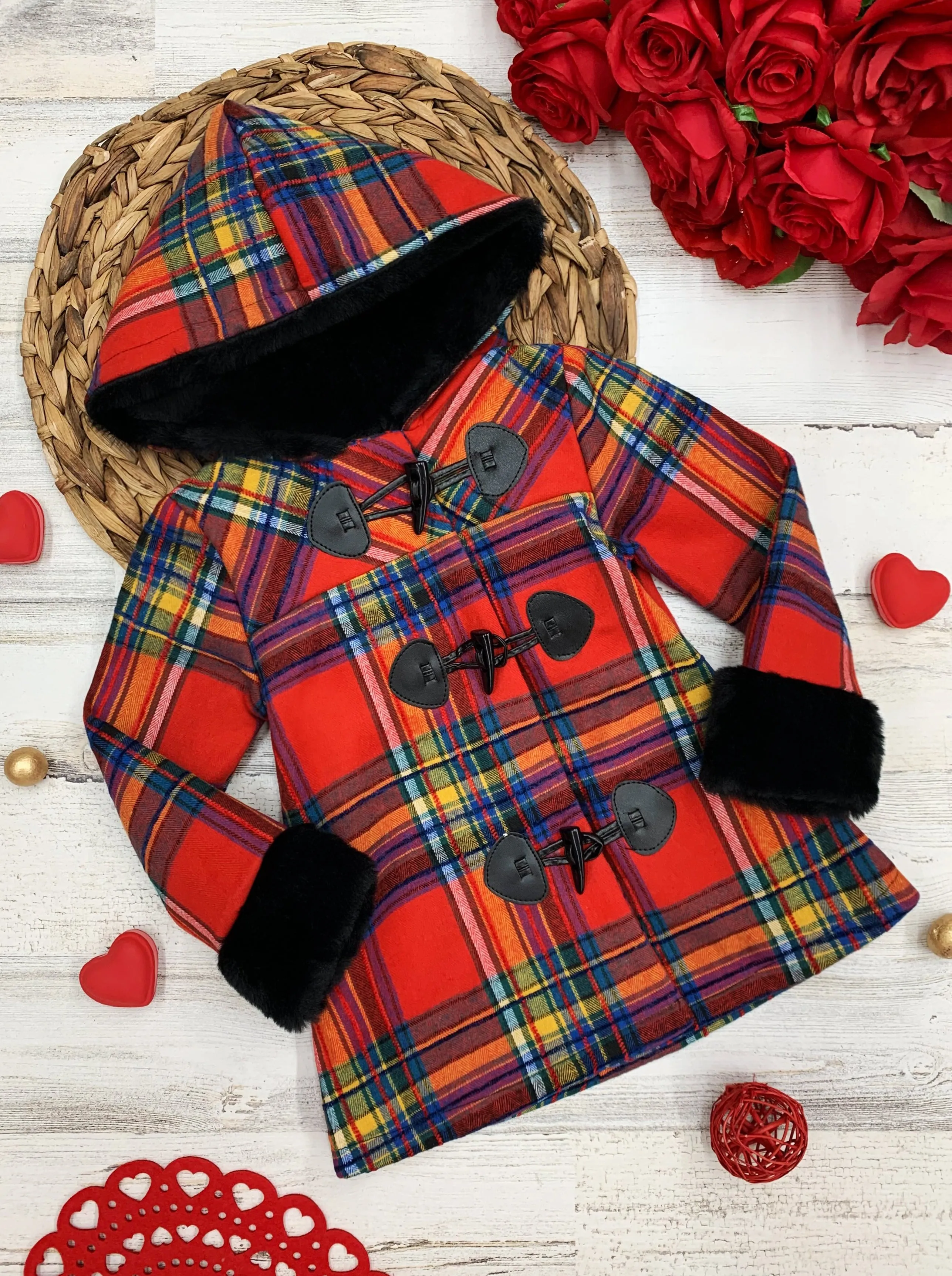 Bundled Up Love Plaid Hoodie Coat