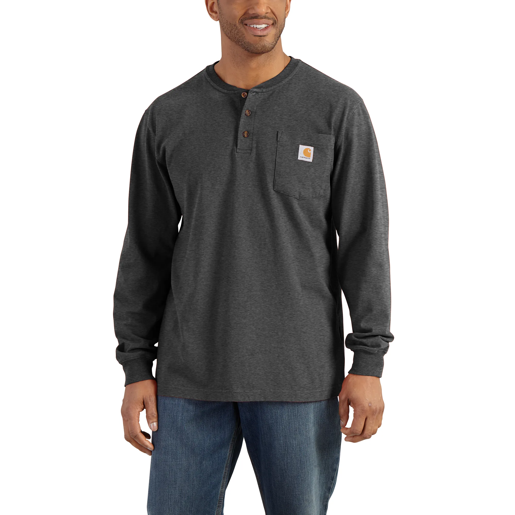 Carhartt Loose Fit Heavyweight Long Sleeve Pocket Henley T-Shirt