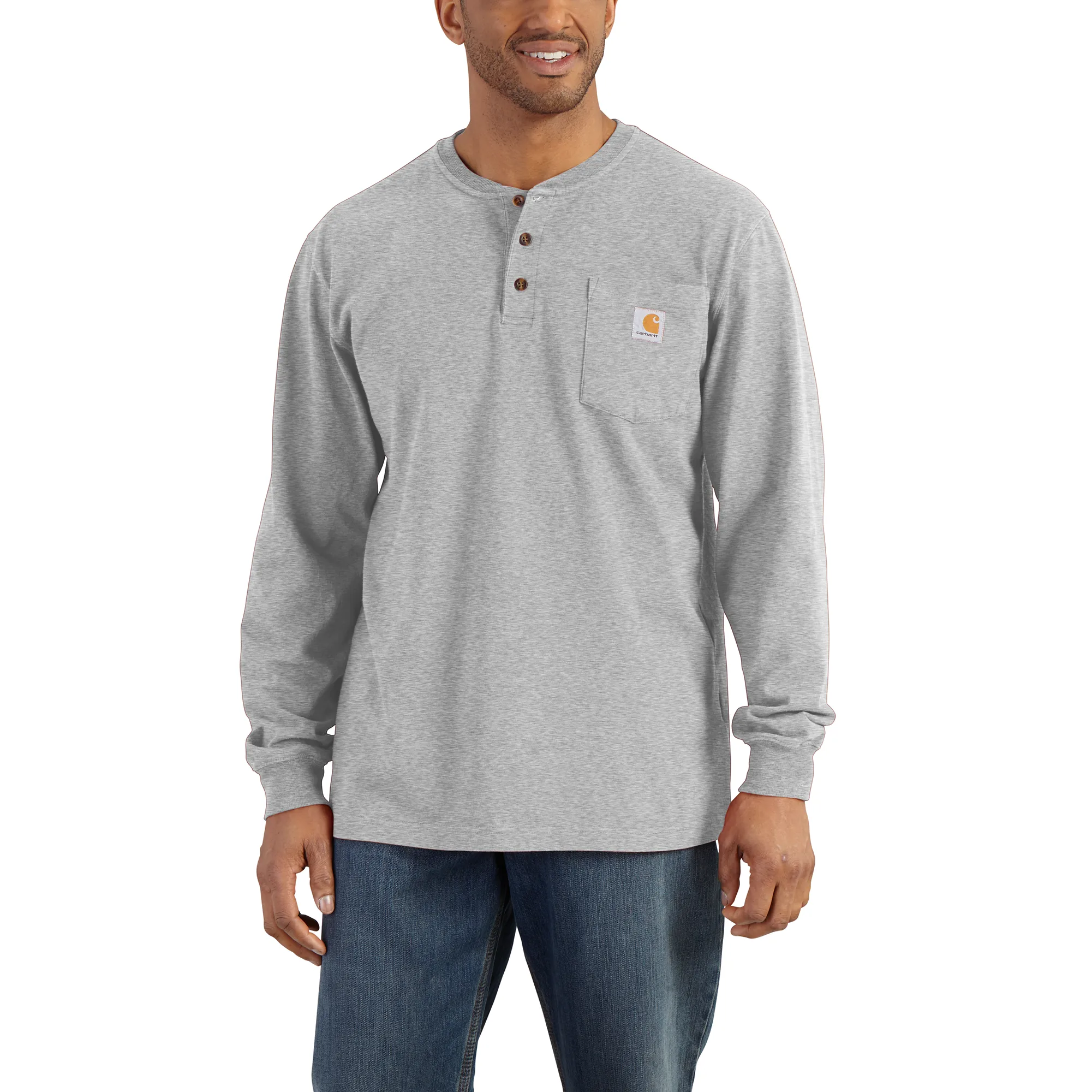 Carhartt Loose Fit Heavyweight Long Sleeve Pocket Henley T-Shirt