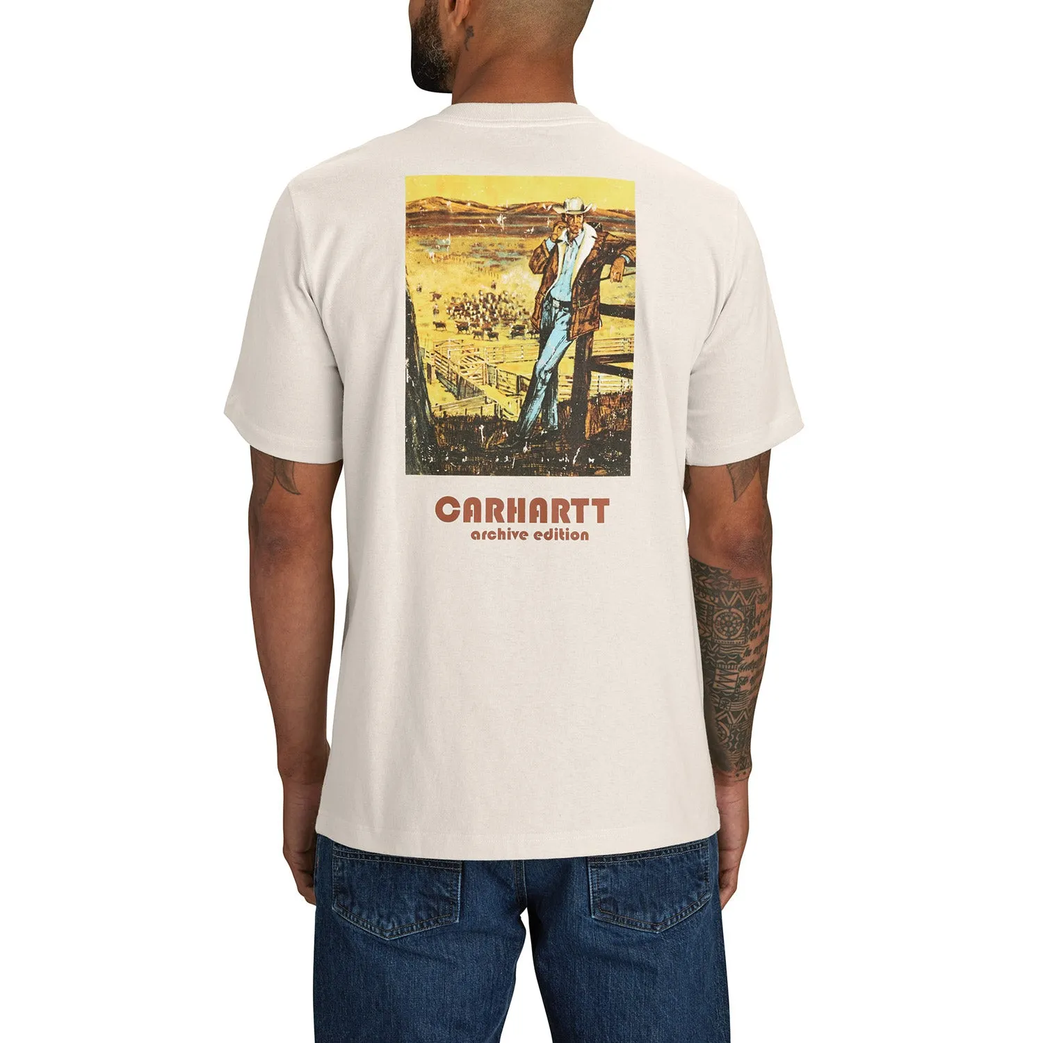 Carhartt Men's Relaxed Fit Heavyweight Farm Graphic Pocket T-Shirt