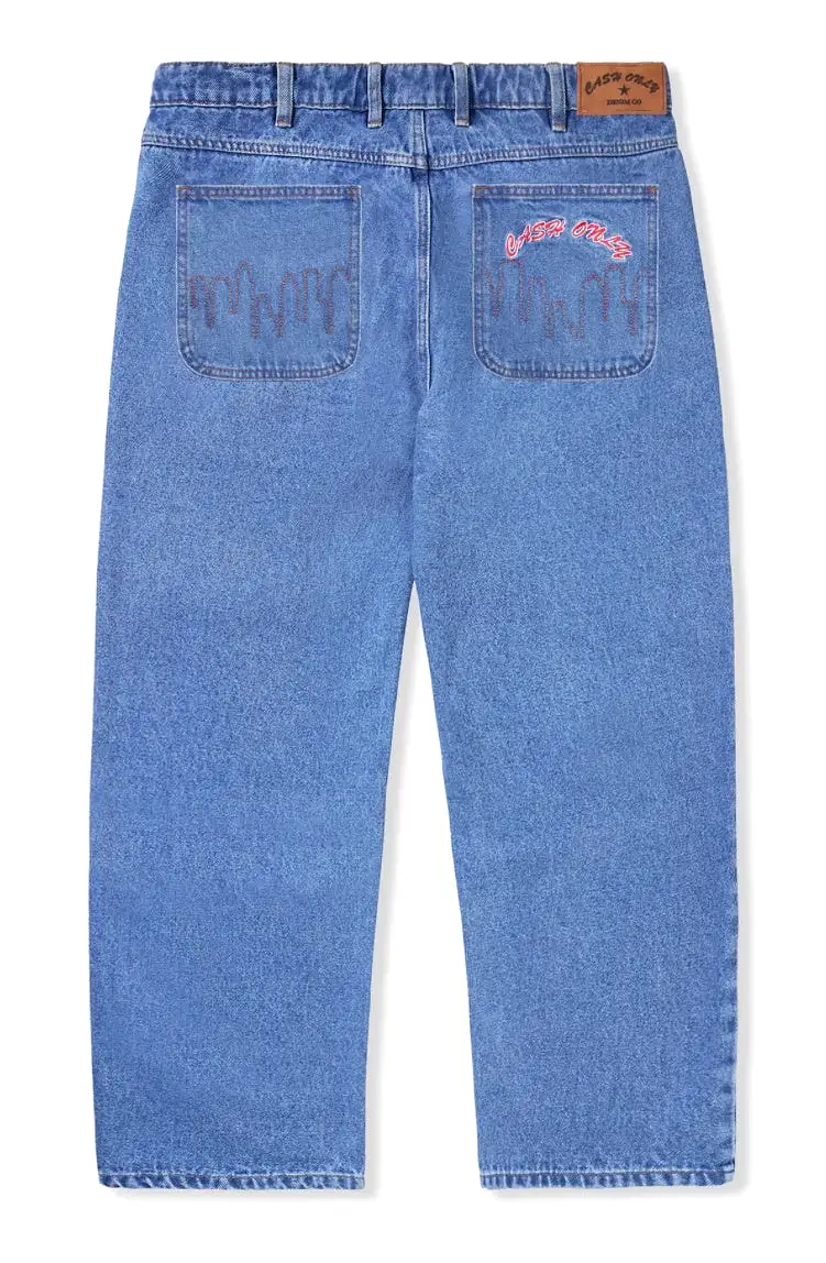 Cash Only Logo Denim Jeans / Washed Indigo