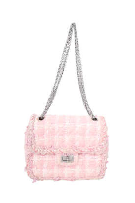 Chanel 2014-15 Pink/White Tweed Reissue 2.55 Square Bag