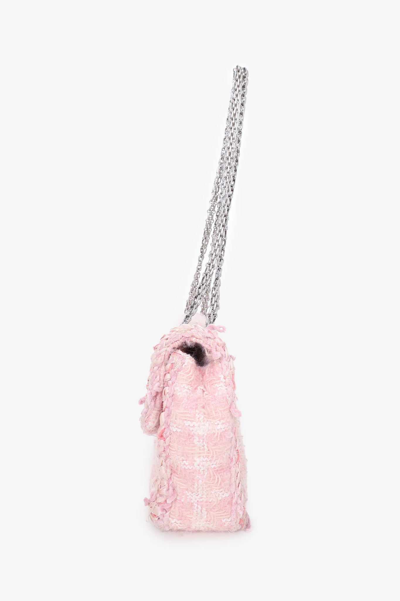 Chanel 2014-15 Pink/White Tweed Reissue 2.55 Square Bag