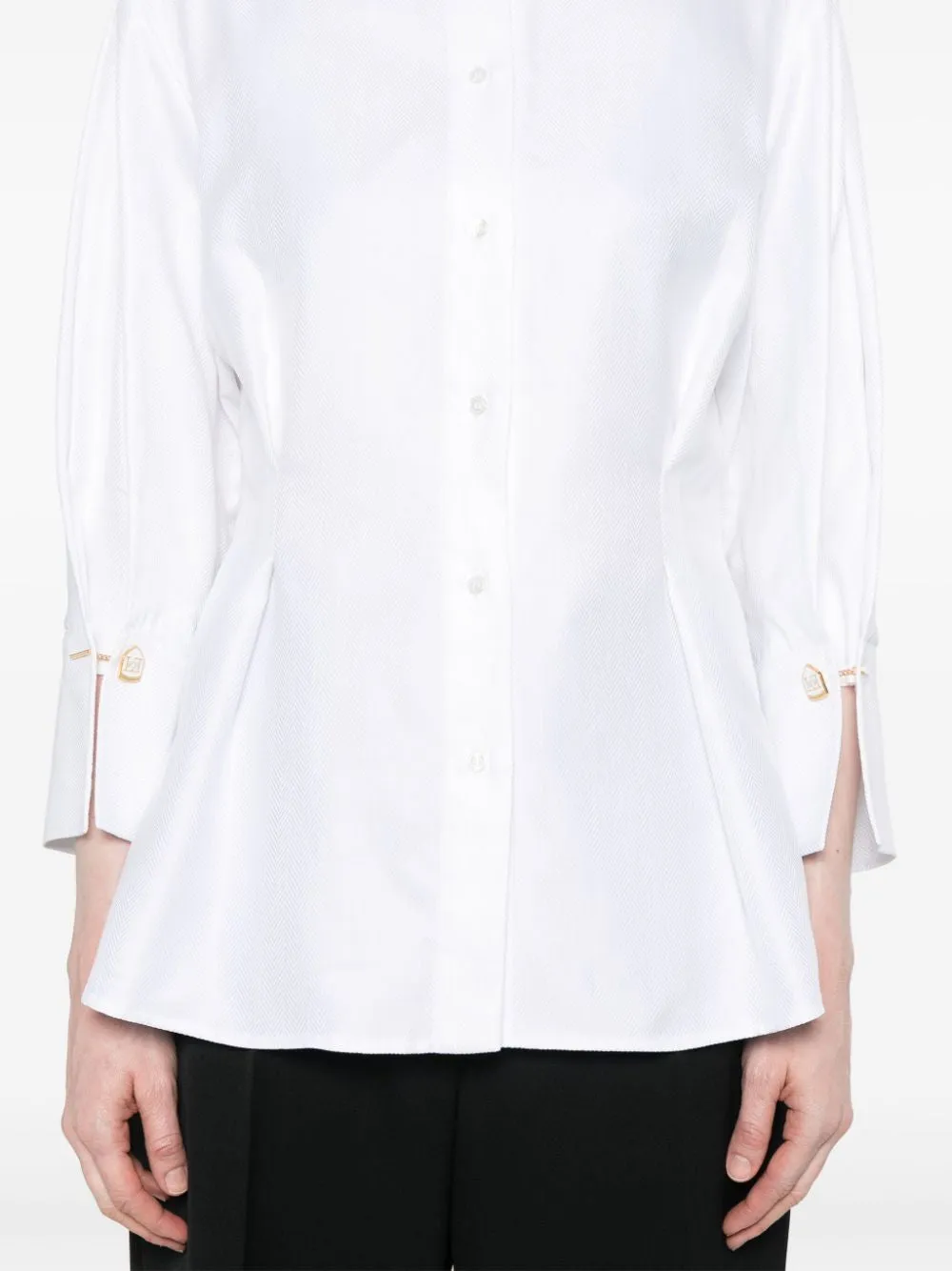 CHEVRON PATTERN POPLIN SHIRT