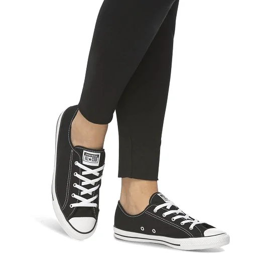 CONVERSE WOMEN'S CHUCK TAYLOR ALL STAR DAINTY CANVAS LOW TOP BLACK SHOE