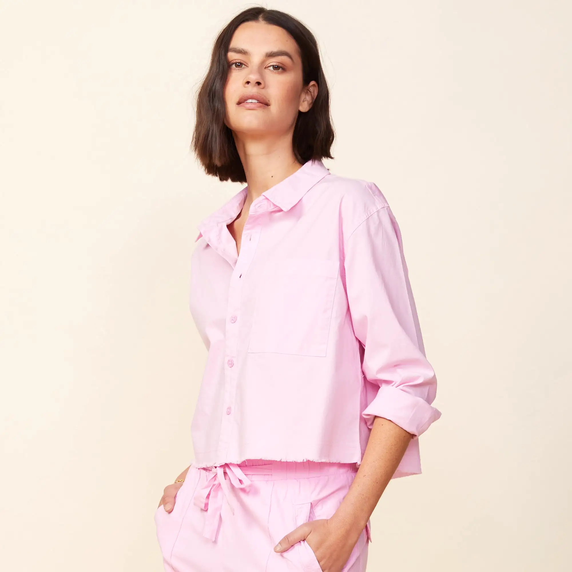 Cropped Poplin Shirt