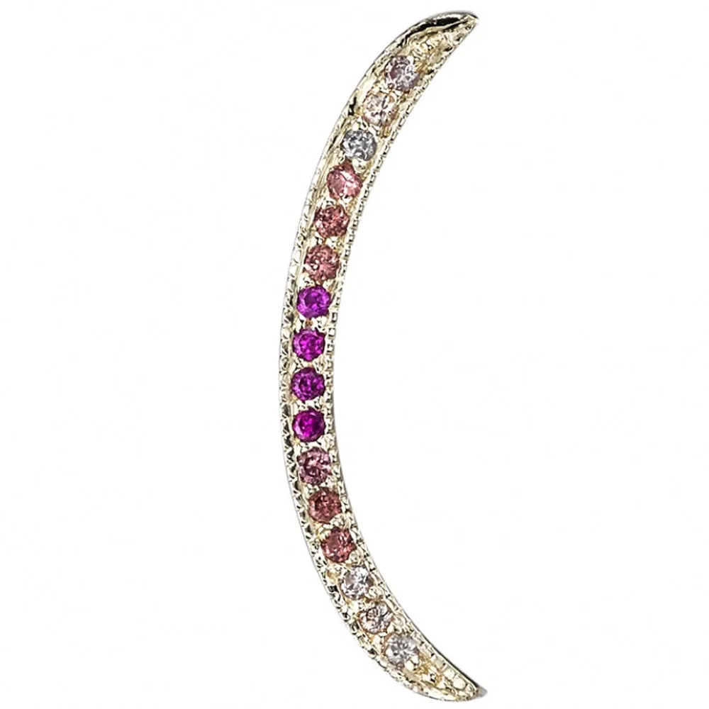 Cumulus Threaded End in Gold with White CZ, Pink CZ & Rubies