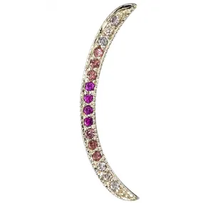 Cumulus Threaded End in Gold with White CZ, Pink CZ & Rubies