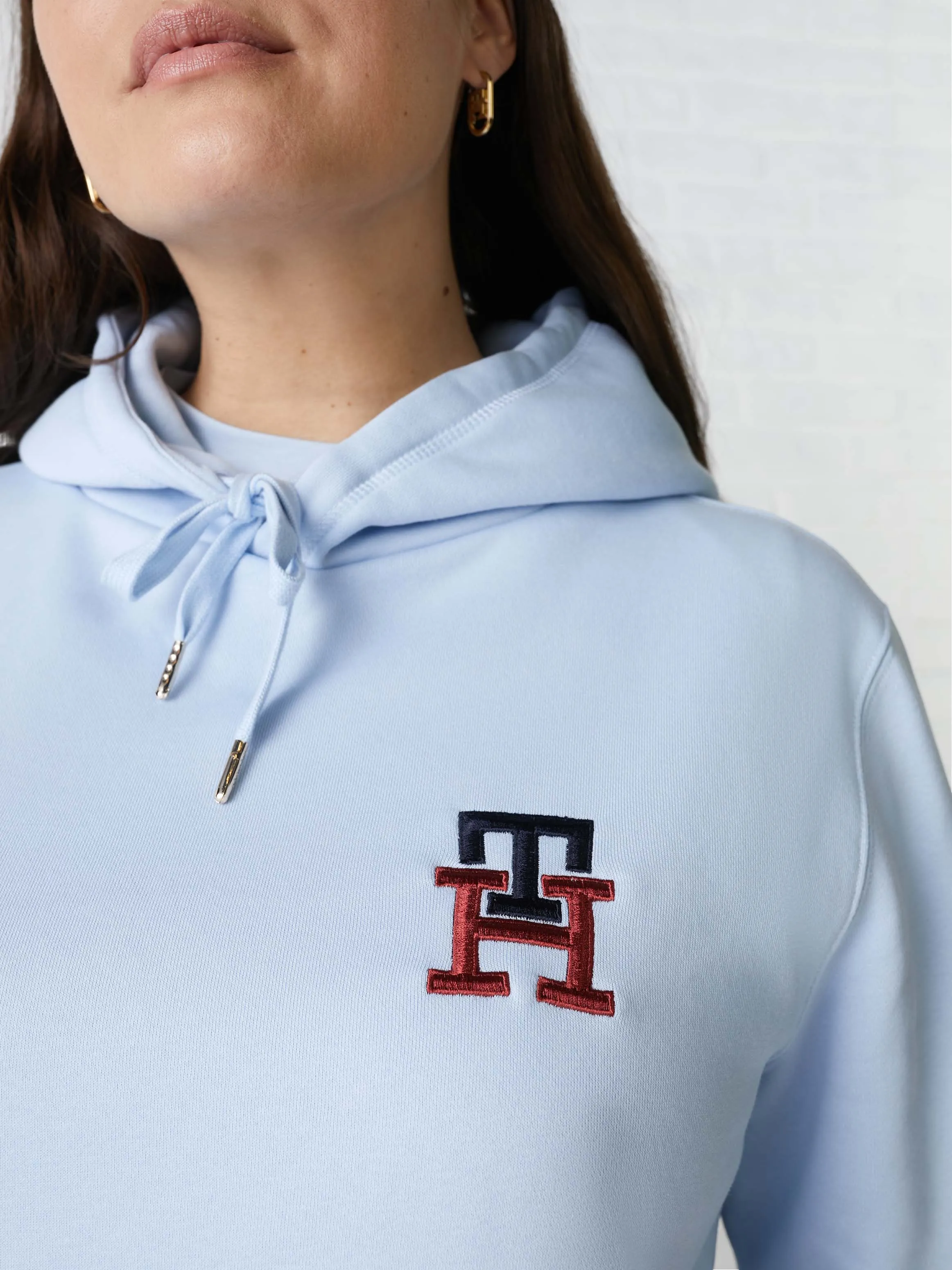 Curve TH Monogram Embroidery Hoodie | Sweatshirts & Hoodies | Tommy Hilfiger