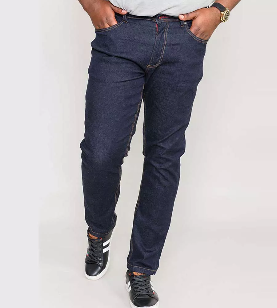 D555 Tall Mens Tapered Fit Stretch Jeans In Indigo Kingsize (CEDRIC-T)