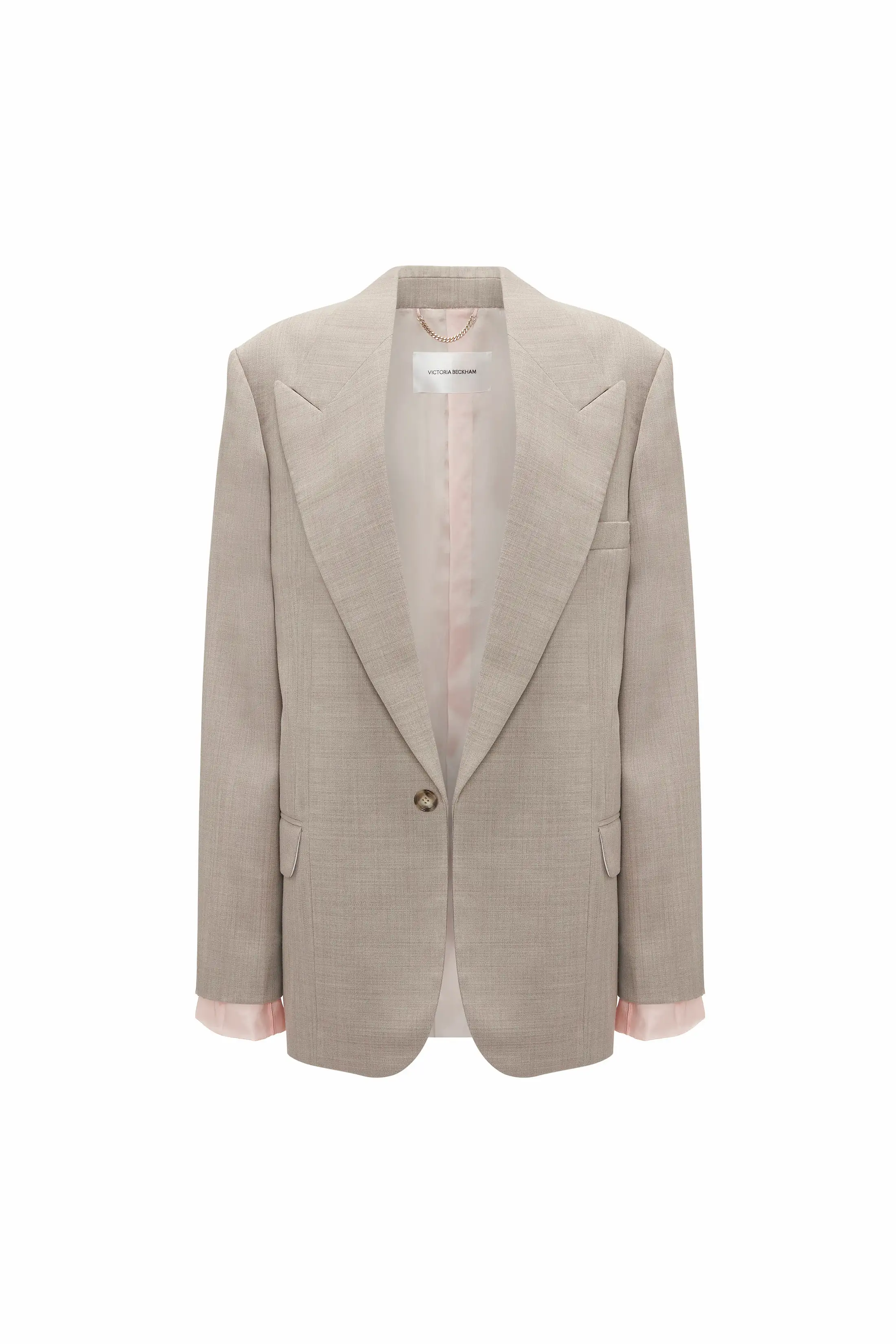 Darted Sleeve Tailored Jacket In Sesame