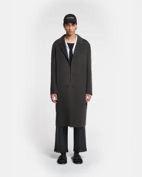 Davian - Double Wool And Silk Blend Coat - Anthracite