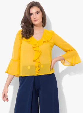 Dianna Front Ruffle Full Sleeve Top