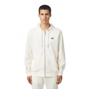 Diesel S-Girk-Hood-Zip-B2 Felpa White Men Hoodies|akgalleria.com