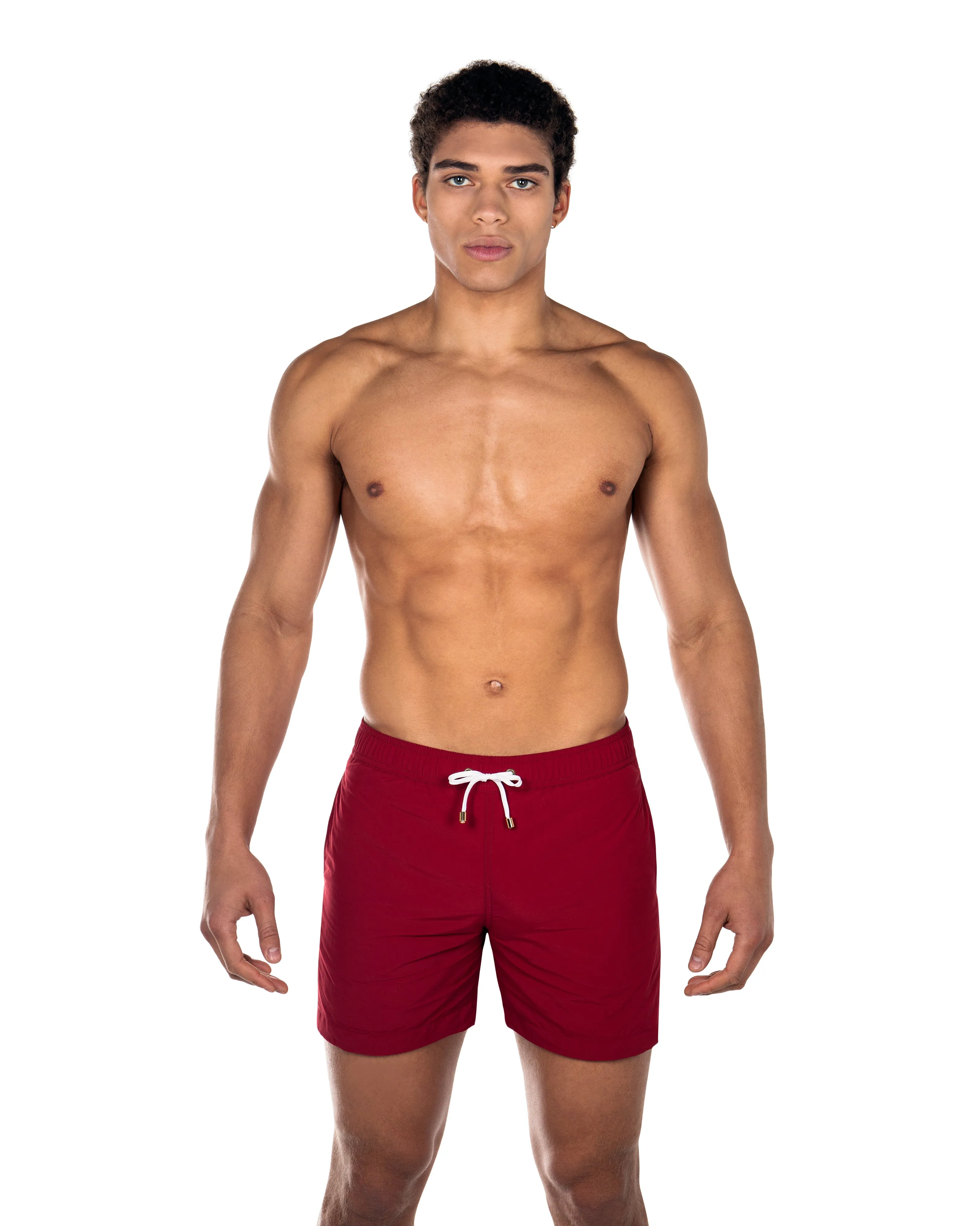 Easton burgundy Swim Shorts