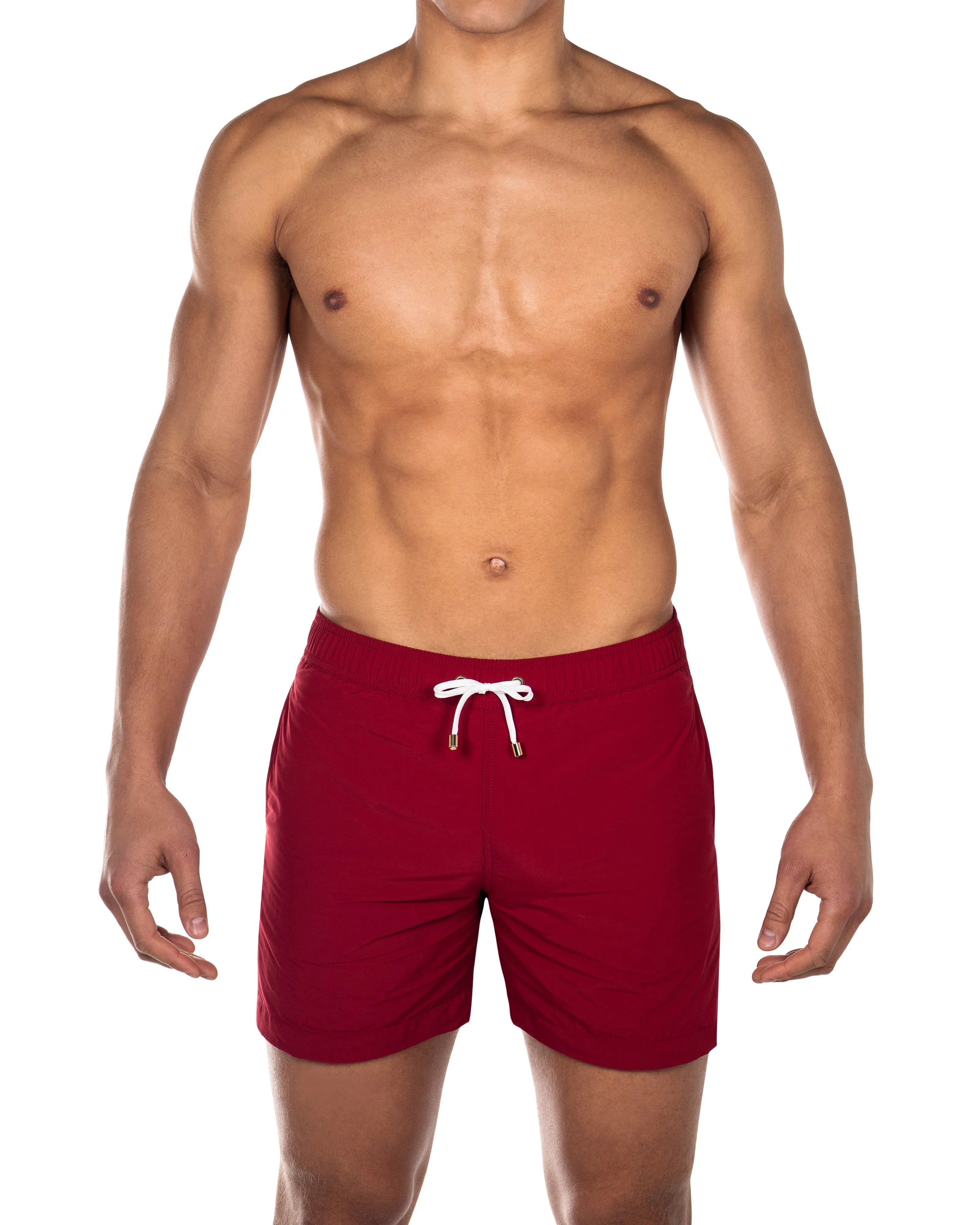 Easton burgundy Swim Shorts