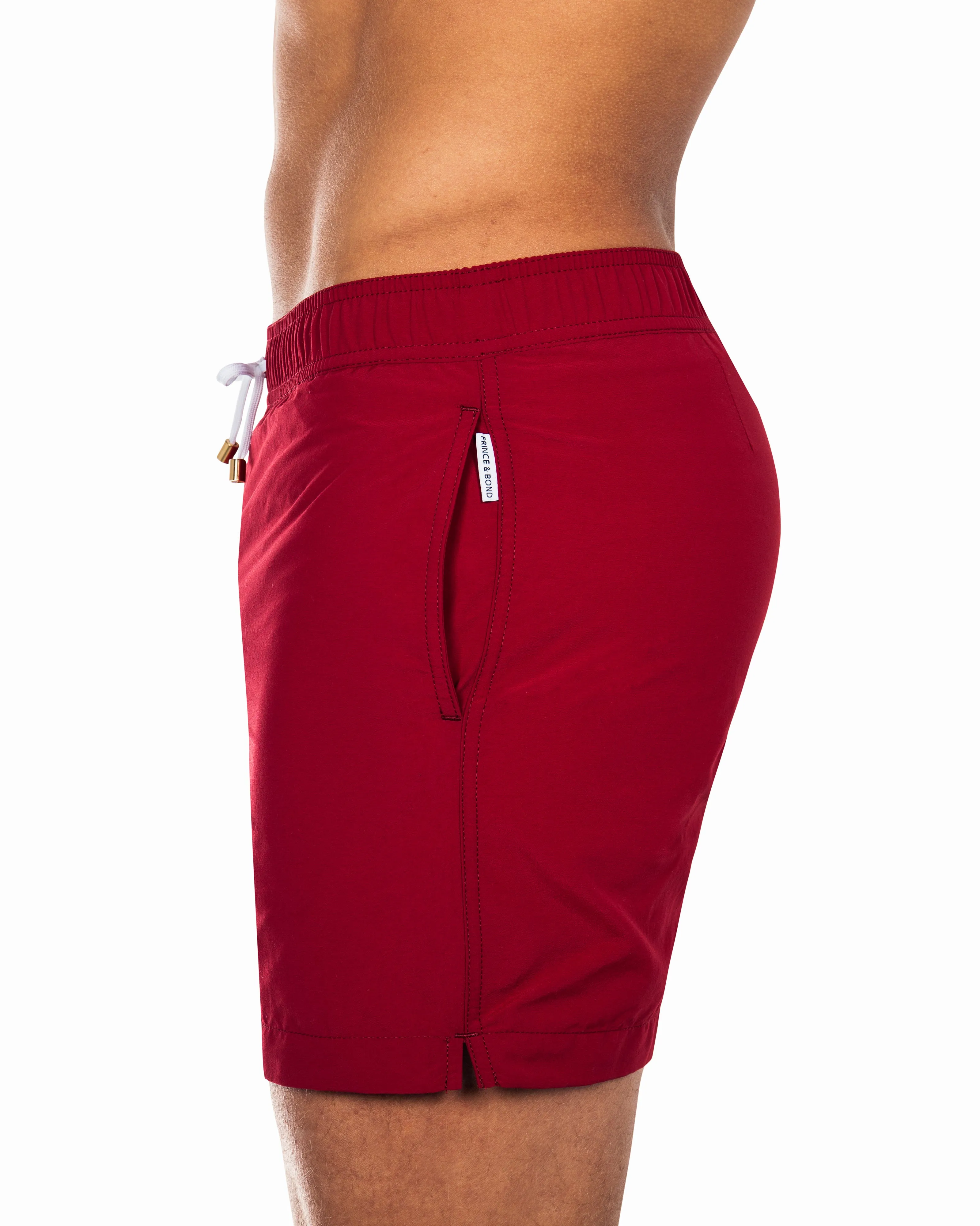 Easton burgundy Swim Shorts