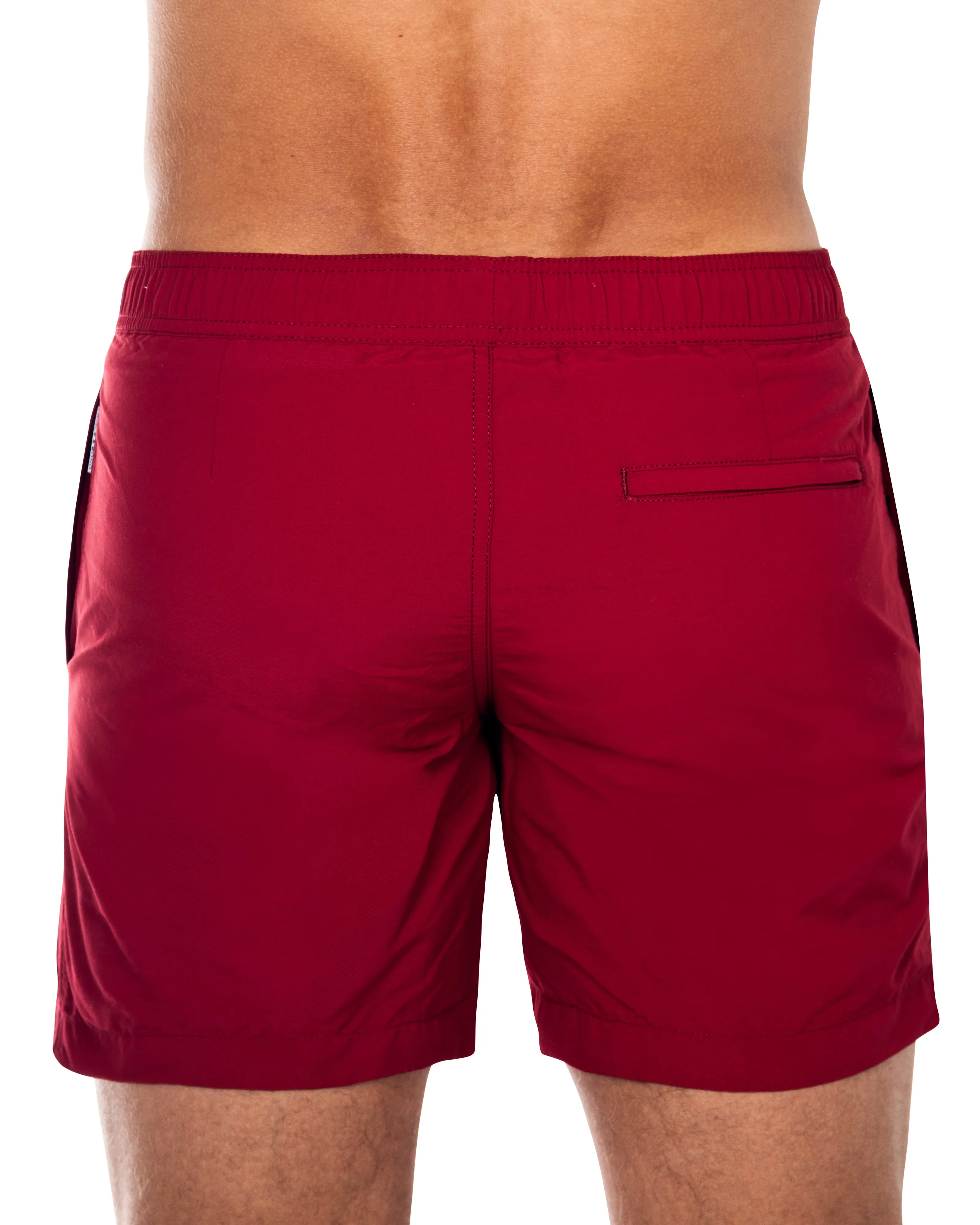 Easton burgundy Swim Shorts