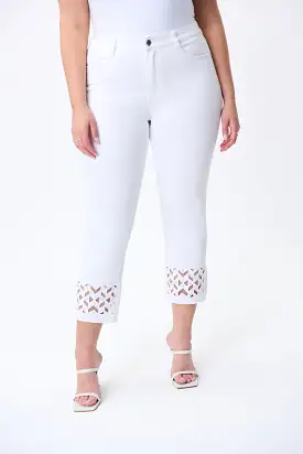 Embroidered Hem Jeans Style 231952