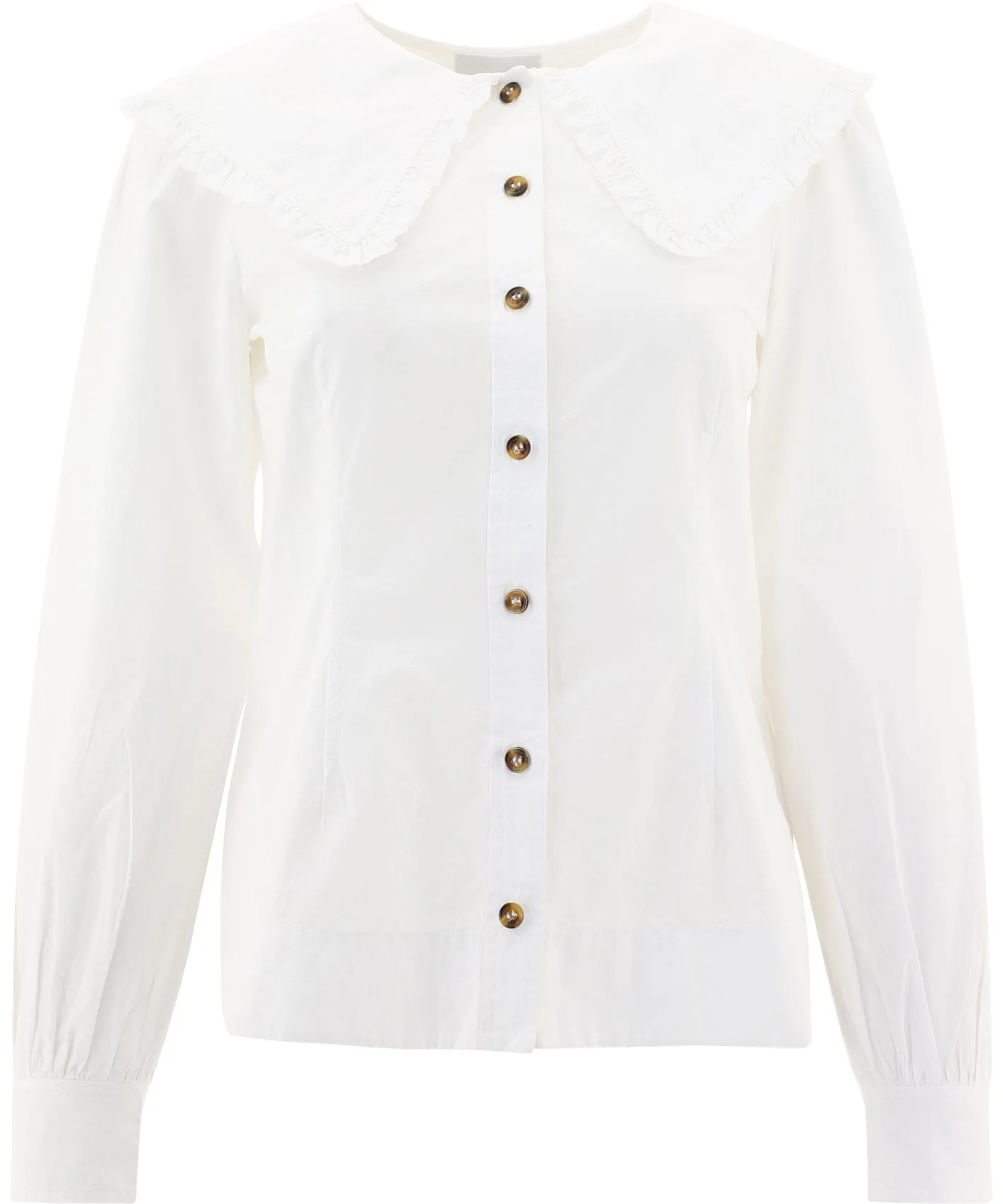 Ganni Ruffled Poplin Shirt