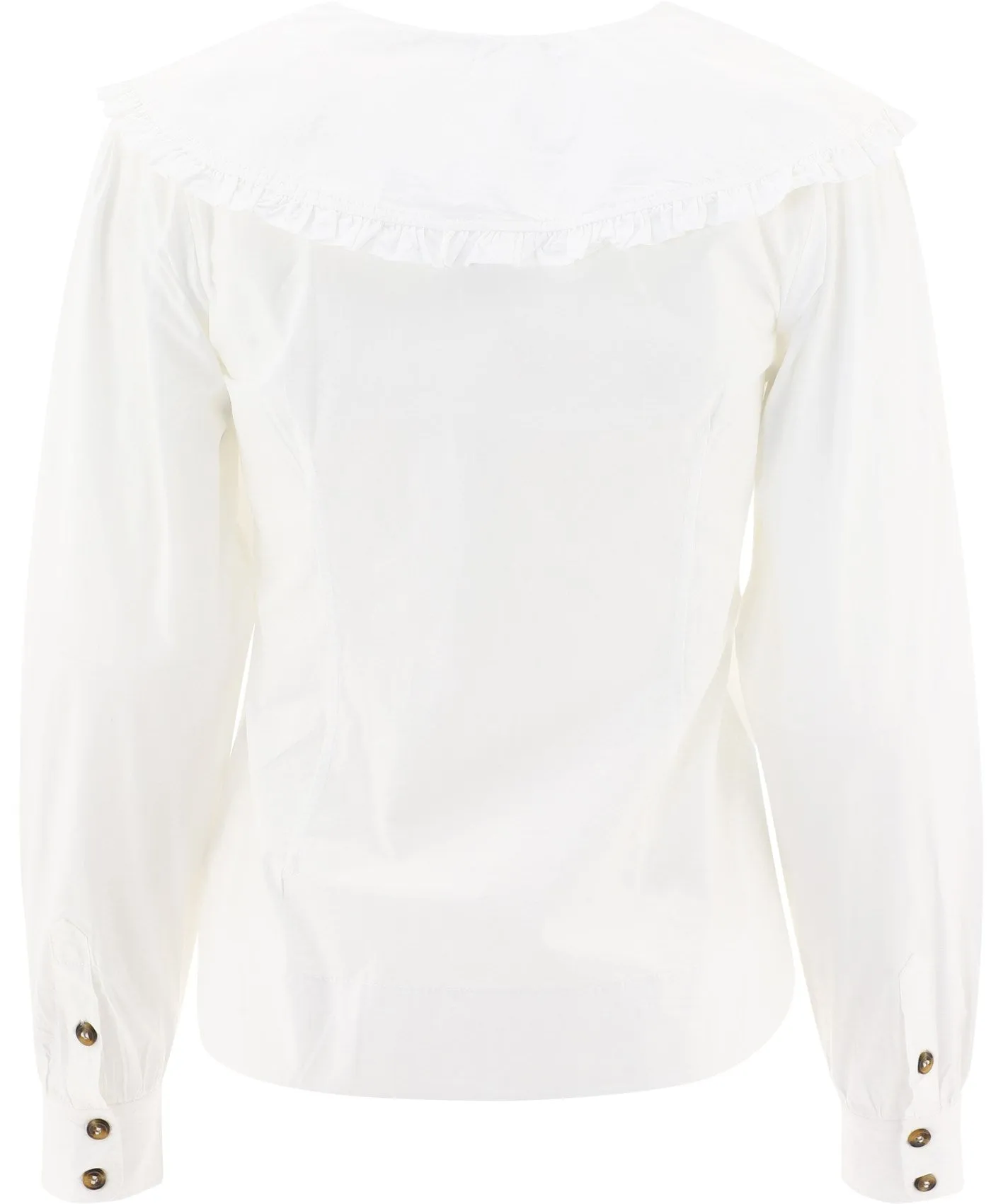 Ganni Ruffled Poplin Shirt