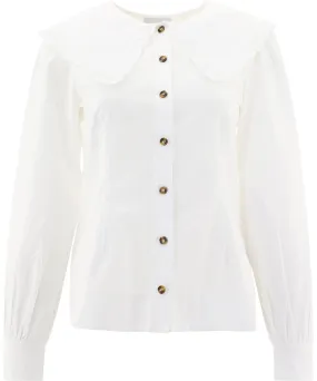 Ganni Ruffled Poplin Shirt