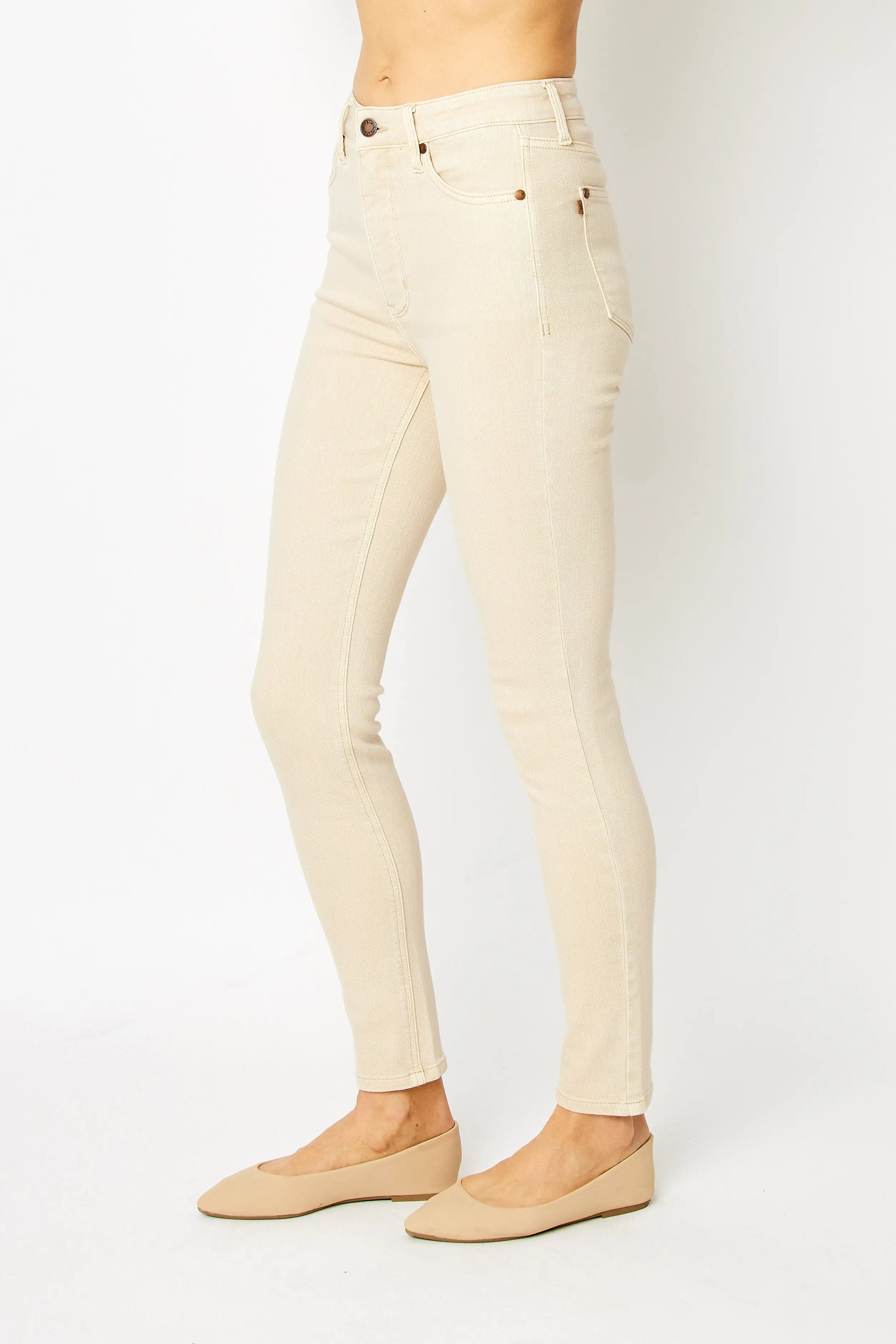 Garment Dyed Tummy Control skinny-Judy Blue