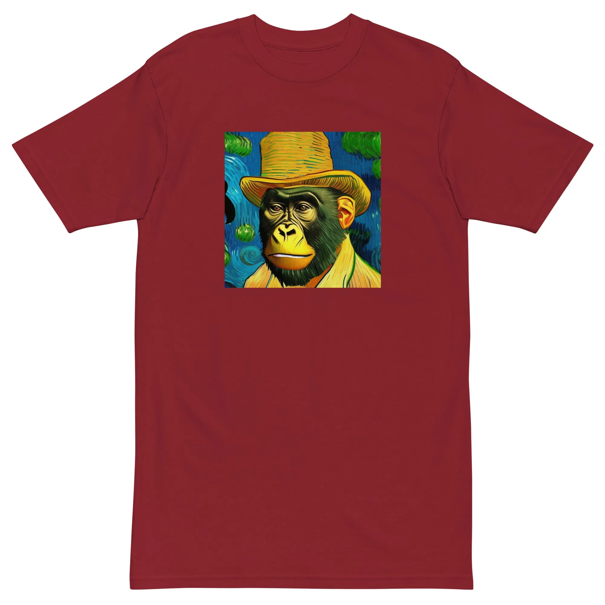 Gerald Black Heavyweight Regular Fit Artful Gorilla Print T-Shirt for Men