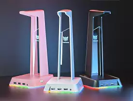 GG Pink Black White RGB USB Headset Stand ON941